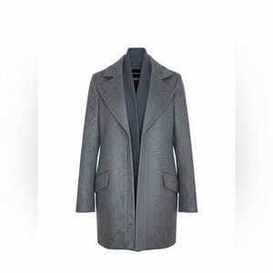 Thakoon Wool Coat Ribbed Panel Zipper Tailored Gray Size 0/XS